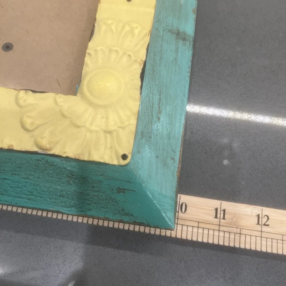 Rustic Handcrafted Aluminum/Wooden Picture Frame for 4.5